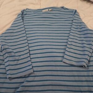 Blue Striped Long Sleeve Top